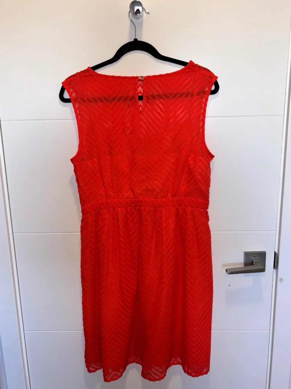 J. Crew Orange Chevron Lace Sleeveless Dress Size 10